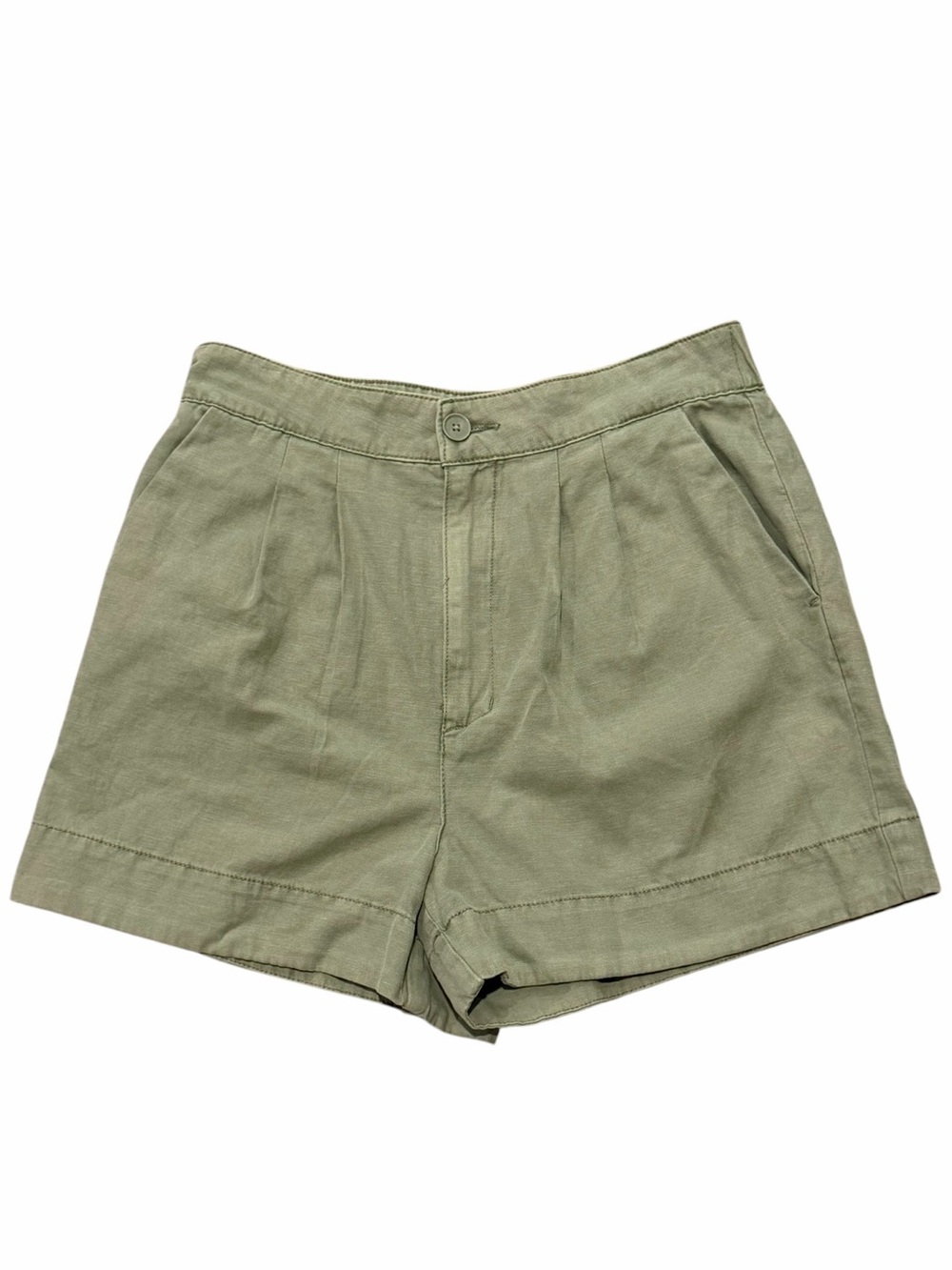 Women's Joie High Waist Shorts Size S Cotton Linen Green